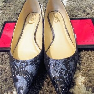 Sam Edelman Blue/Black Metallic Floral Flats